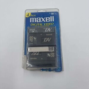 Maxell‎ Mini DV Digital Video Cassette Tape 4-Pack New Sealed DVM60ME
